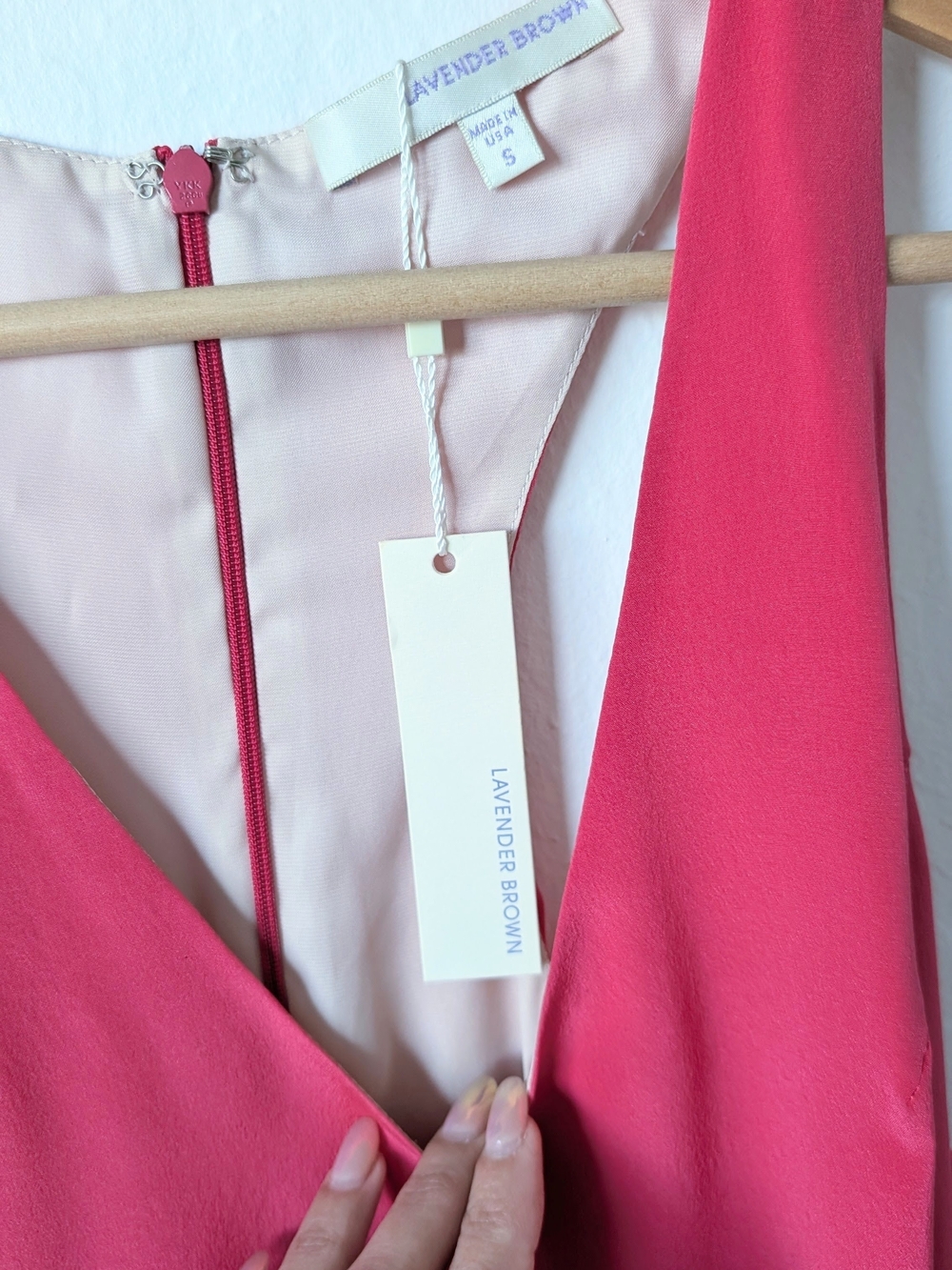 NWT Hot Pink Sleeveless A-Line Silk Dress Size Small - Picture 2 of 6